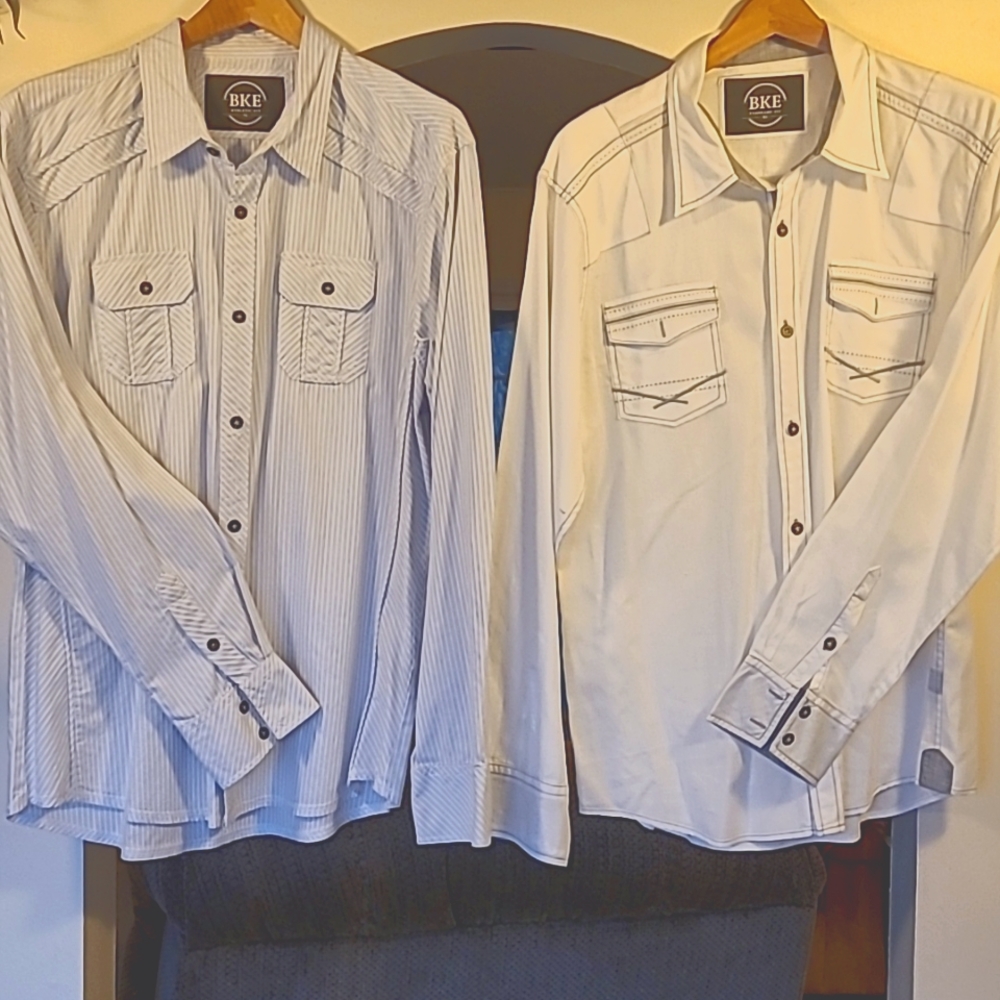 Lot of 2 Buckle Designer Shirts XL
